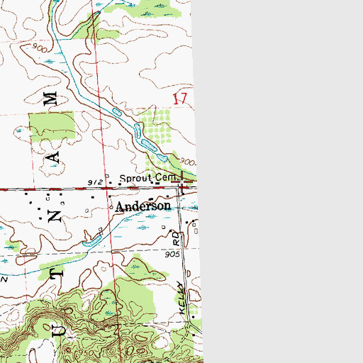 Topographic Map of Sprout Cemetery, MI