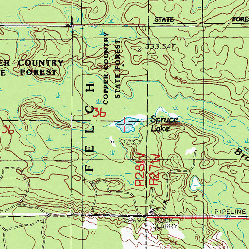 Topographic Map of Spruce Lake, MI