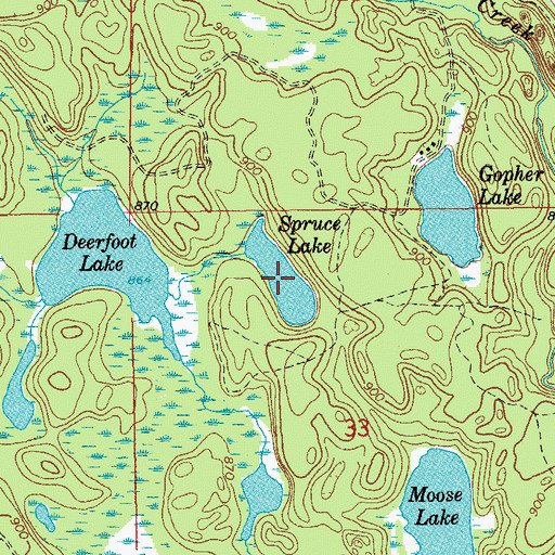Topographic Map of Spruce Lake, MI