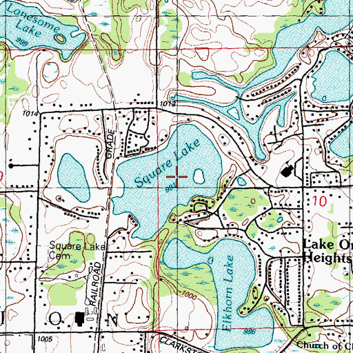 Topographic Map of Square Lake, MI