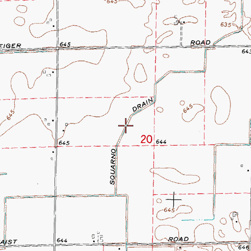 Topographic Map of Squarno Drain, MI