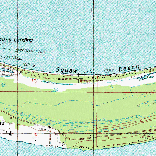Topographic Map of Squaw Beach, MI