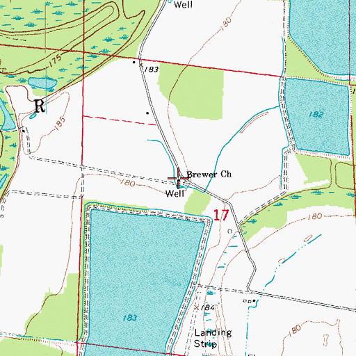 Topographic Map of Brewer School (historical), AR