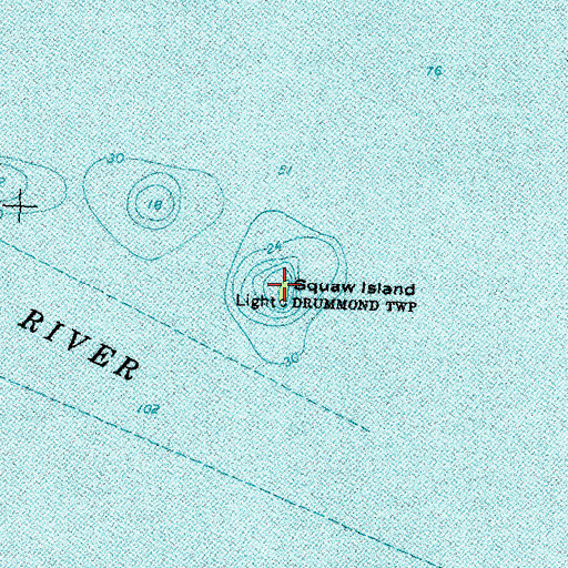 Topographic Map of Squaw Island, MI