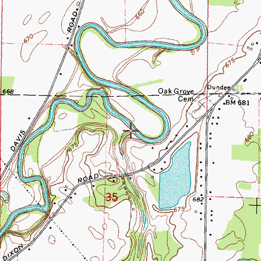 Topographic Map of Stacy Drain, MI