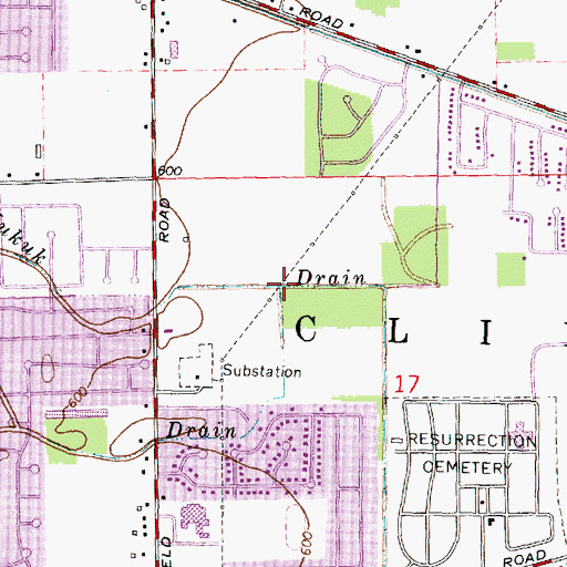 Topographic Map of Stadler Drain, MI