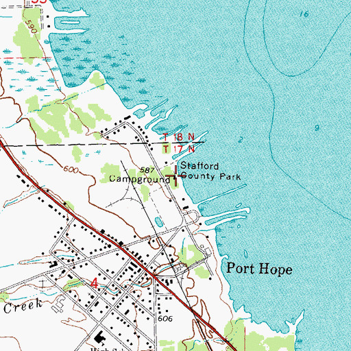 Topographic Map of Stafford County Park, MI