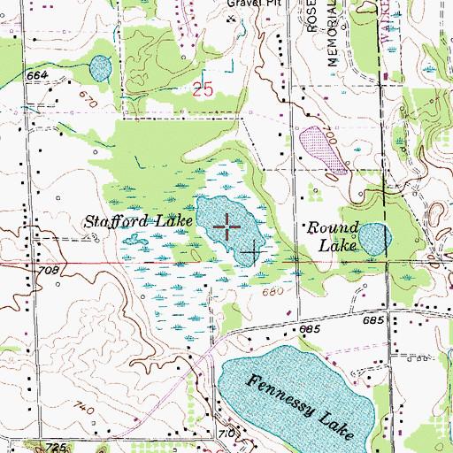 Topographic Map of Stafford Lake, MI