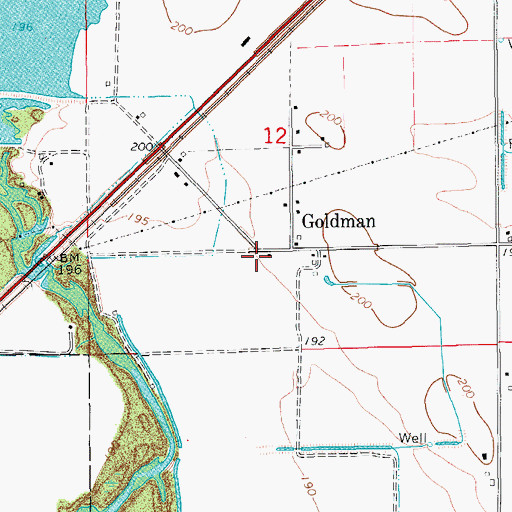 Topographic Map of Goldman School (historical), AR