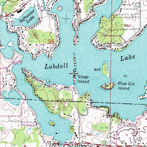 Topographic Map of Stage Island, MI