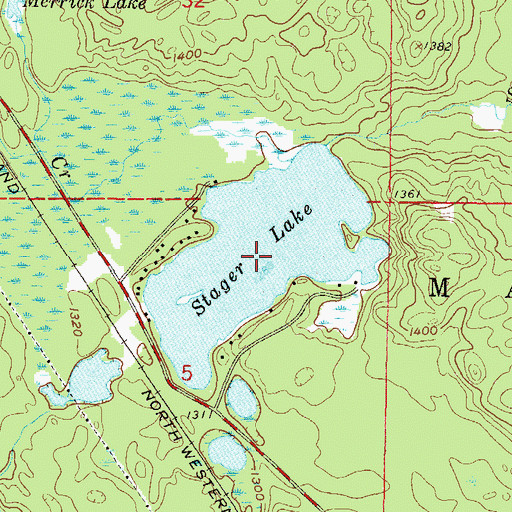 Topographic Map of Stager Lake, MI