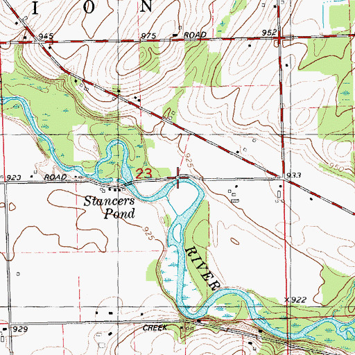 Topographic Map of Stancers Pond, MI