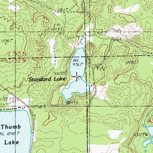 Topographic Map of Standard Lake, MI