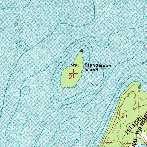 Topographic Map of Standerson Island, MI
