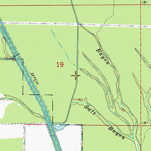 Topographic Map of Lateral Number 1, AR