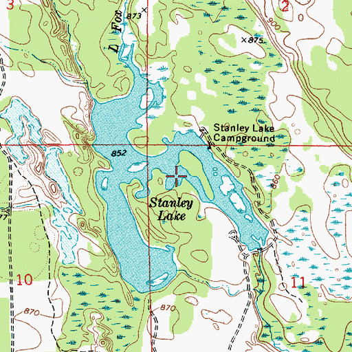 Topographic Map of Stanley Lake, MI