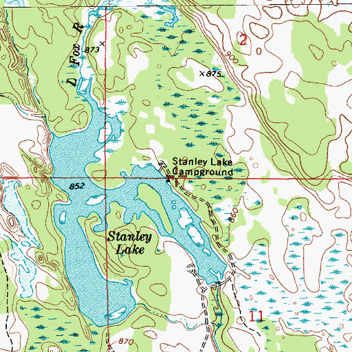 Topographic Map of Stanley Lake Campground, MI
