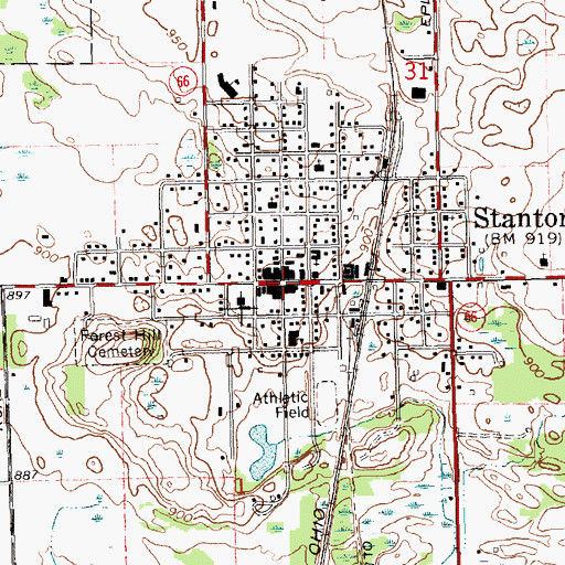 Topographic Map of Stanton, MI