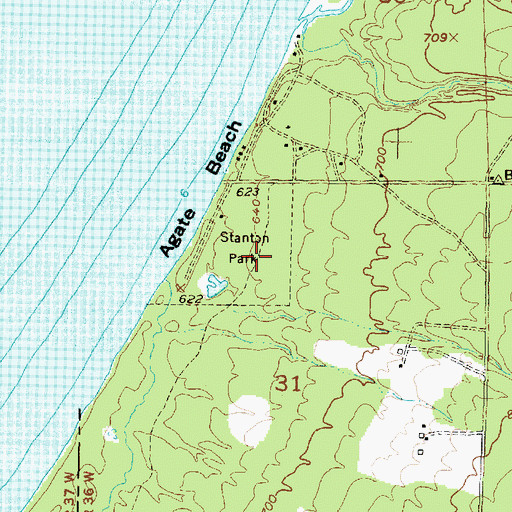 Topographic Map of Stanton Park, MI