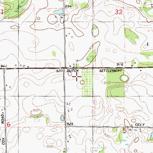 Topographic Map of Star School, MI