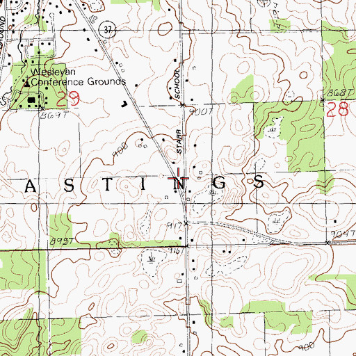 Topographic Map of Star School, MI