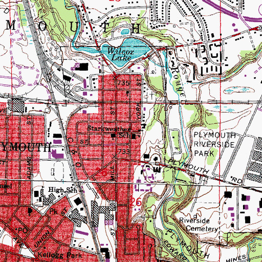 Topographic Map of Starkweather School, MI