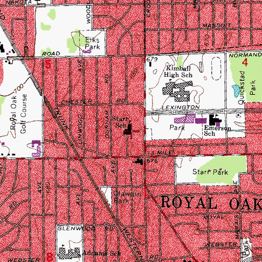 Topographic Map of Starr School, MI
