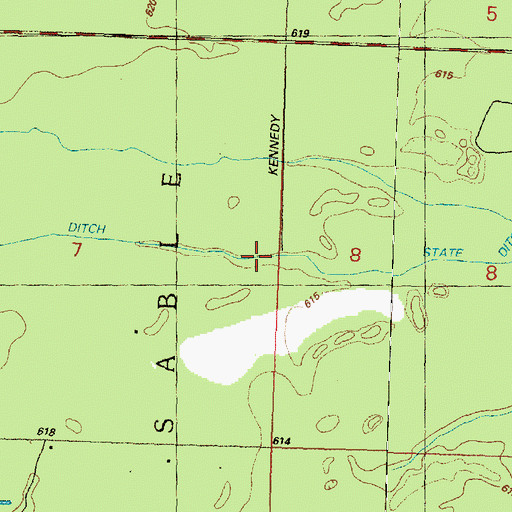 Topographic Map of State Ditch, MI