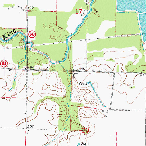 Topographic Map of Red Hill School (historical), AR