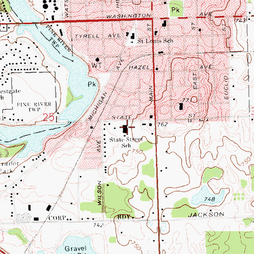 Topographic Map of Nikkari Elementary School, MI
