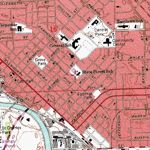 Topographic Map of State Street School, MI