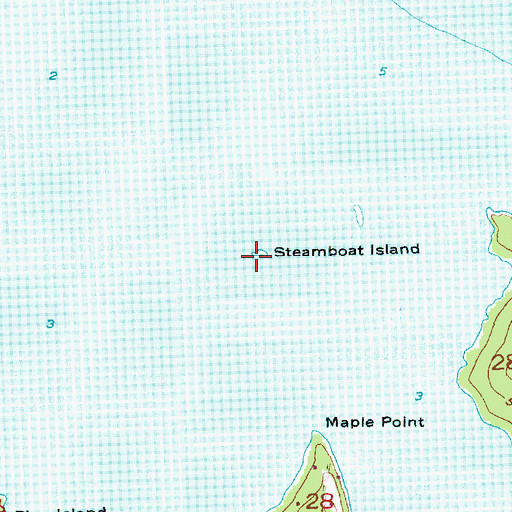 Topographic Map of Steamboat Island, MI