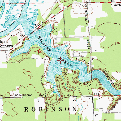 Topographic Map of Stearns Bayou, MI