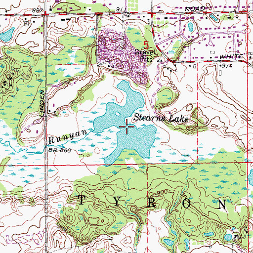 Topographic Map of Stearns Lake, MI
