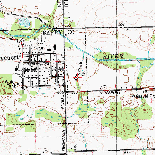 Topographic Map of Stecklee Drain, MI