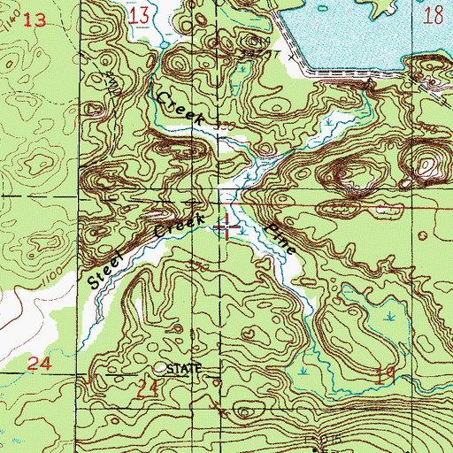 Topographic Map of Steel Creek, MI