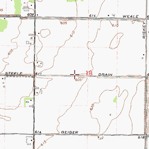 Topographic Map of Steele Drain, MI