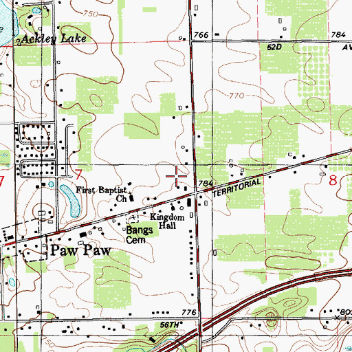 Topographic Map of Steeple School, MI