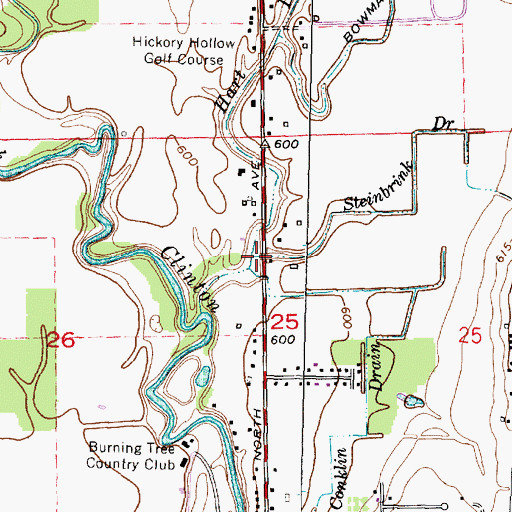 Topographic Map of Steinbrink Drain, MI