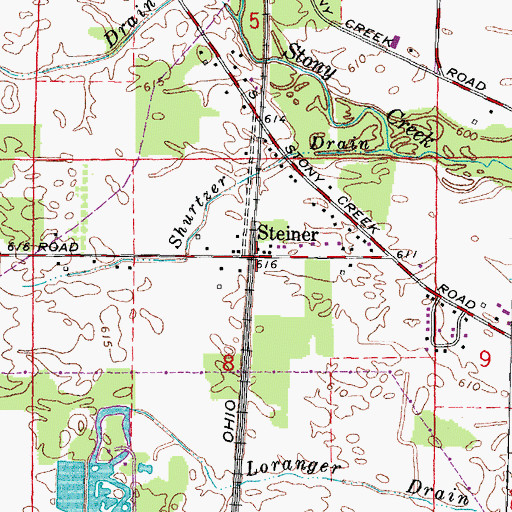 Topographic Map of Steiner, MI