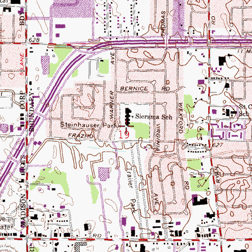 Topographic Map of Steinhauser Park, MI