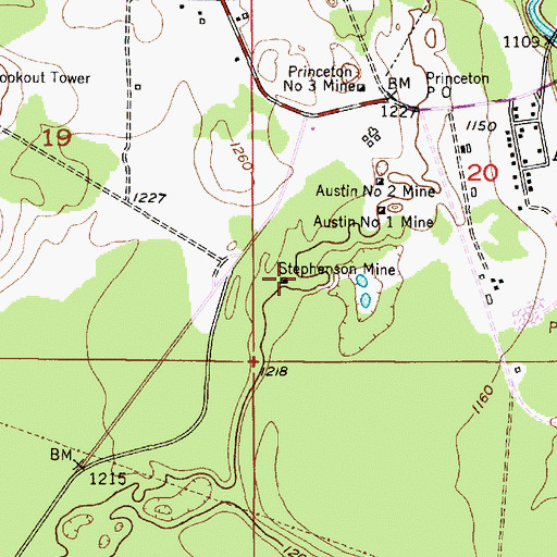 Topographic Map of Stephenson Mine, MI