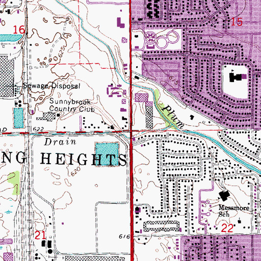 Topographic Map of Sterling Heights, MI