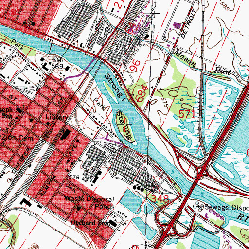 Topographic Map of Sterling Island, MI