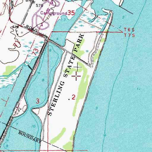 Topographic Map of Sterling State Park, MI