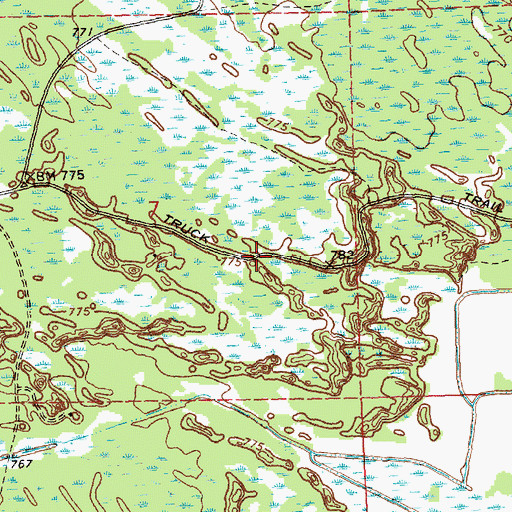 Topographic Map of Sterling Truck Trail, MI