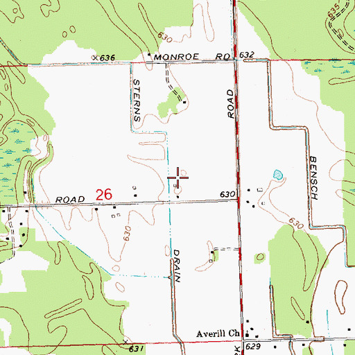 Topographic Map of Sterns Drain, MI