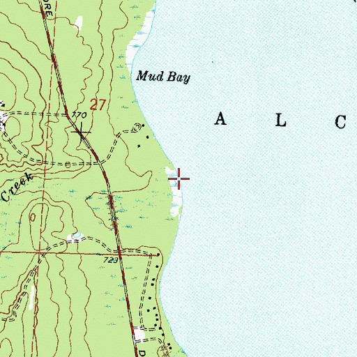 Topographic Map of Stevens Creek, MI