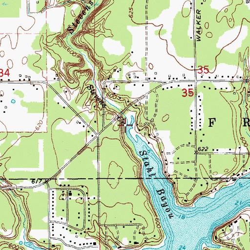 Topographic Map of Stevens Creek, MI