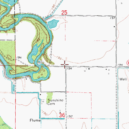 Topographic Map of Sunshine Church (historical), AR